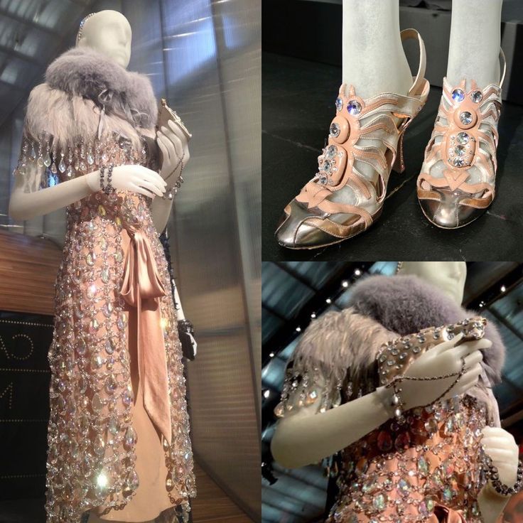 two pictures of different types of shoes and clothing on mannequin's legs