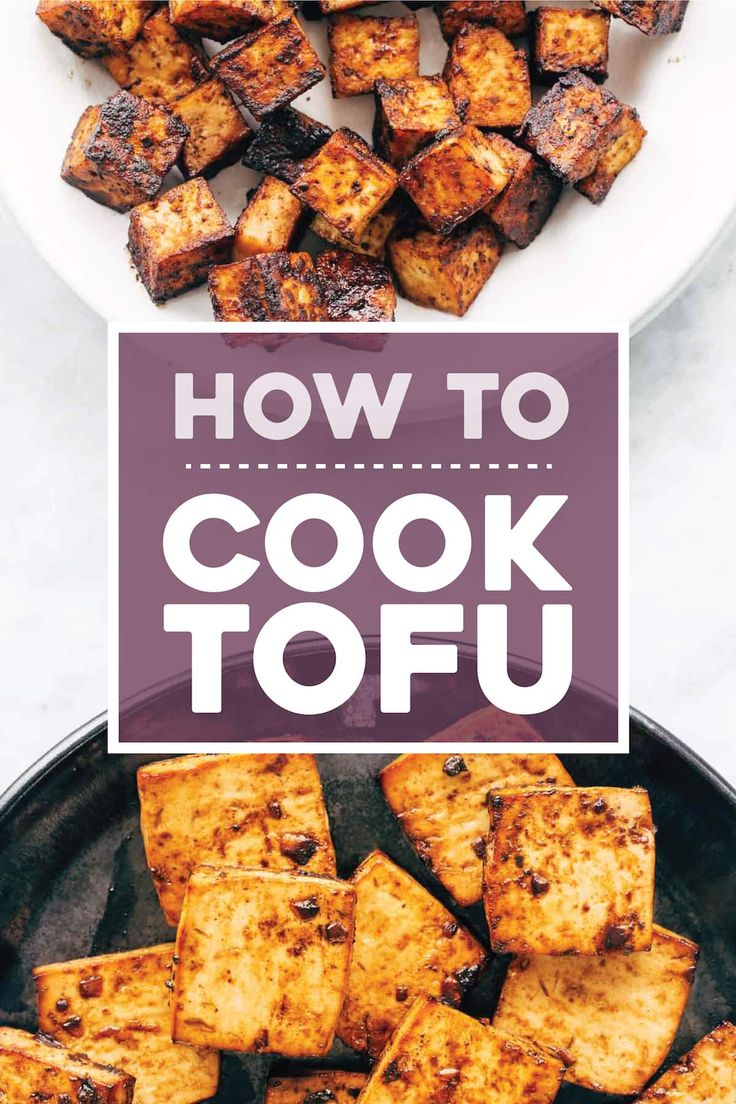 how to cook tofu on a plate with the title overlay reads, how to cook tofu