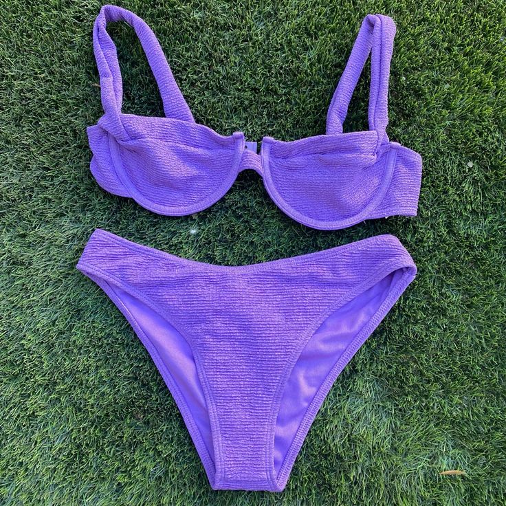 Plt - Purple Bikini Size 6 Top Size 6 Bottoms Brand New No Tags Purple Underwire Swimwear For Beach Season, Purple Underwire Summer Swimwear, Purple Underwire Swimwear For Summer, Descendants Dr, Orange Color Schemes, Cute Swimsuits, Descendants, Purple Floral, Color Purple