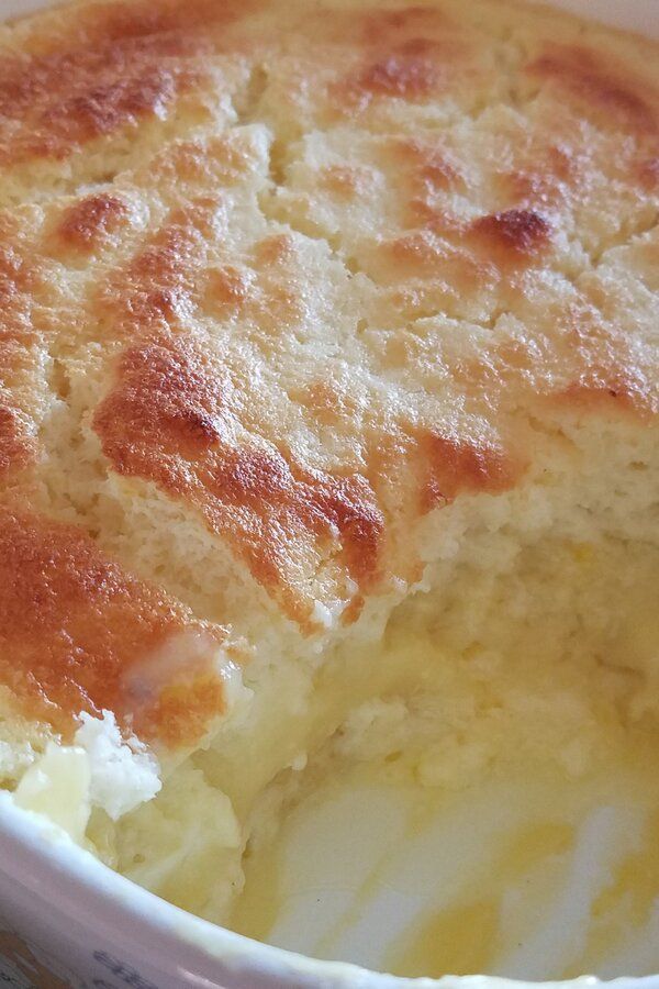 a casserole in a white dish on a table