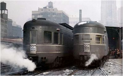 New York Central 20th Century Limited, 1948-1960s Steam Trains Photography, Nyc Architecture, New York Central Railroad, Nyc Photos, Locomotive Train, Passenger Train, Train Posters, Railroad Pictures, Luxury Train