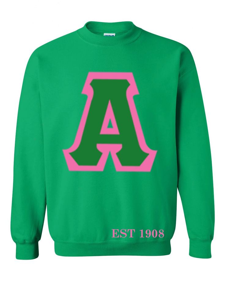 Alpha Kappa Alpha Chipmunk Sweater – Deference Clothing Inc. Pre-shrunk Cotton Throwback Sweatshirt, Green Embroidered Logo Sweatshirt For Spring, Green Sweatshirt With Embroidered Logo For Spring, Green Tops For Fall Sports Events, Collegiate Cotton Sweatshirt For Spring, Collegiate Cotton Sweatshirt, Pre-shrunk, Green Sweatshirt With Embroidered Logo For Fall, Throwback Cotton College Sweatshirt, Throwback Cotton Sweatshirt For College