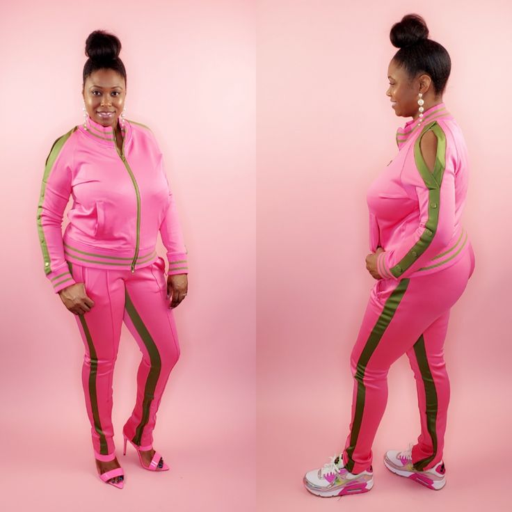 Pink Long Sleeve Tracksuit For Jogging, Pink Long Sleeve Activewear For Jogging, Pink Sportswear Tracksuit For Jogging, Pink Athleisure Tracksuit For Jogging, Casual Pink Tracksuit For Jogging, Pink Sportswear Tracksuit, Pink Fall Tracksuit For Sports, Casual Pink Activewear For Jogging, Fitted Pink Sportswear Tracksuit