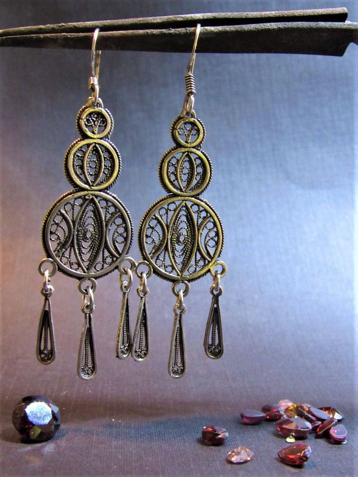 If you want to pay with PayPal, please contact me. Earring details: * The earrings made from sterling silver. * Total length 2.36inch/ 6cm. Beautiful, large, and fabulous, but lightweight! Yemenite-style earrings that my father and grandfather would make by hand. Available in 14/18/24 Karata solid gold, white/yellow/rose gold. IF YOU WANT A CUSTOM earring please contact me before purchase. Procedure for making this item: * This item will need 3-4 business days to finish. * If sending as a gift, Handmade Elegant Drop Chandelier Earrings, Elegant Handmade Drop Chandelier Earrings, Classic Pierced Chandelier Earrings As Gift, Classic Chandelier Earrings Gift, Silver Drop Linear Earrings, Handmade Elegant Long Drop Chandelier Earrings, Ornate Hallmarked Dangle Chandelier Earrings, Ornate Hallmarked Chandelier Dangle Earrings, Formal Long Drop Sterling Silver Chandelier Earrings