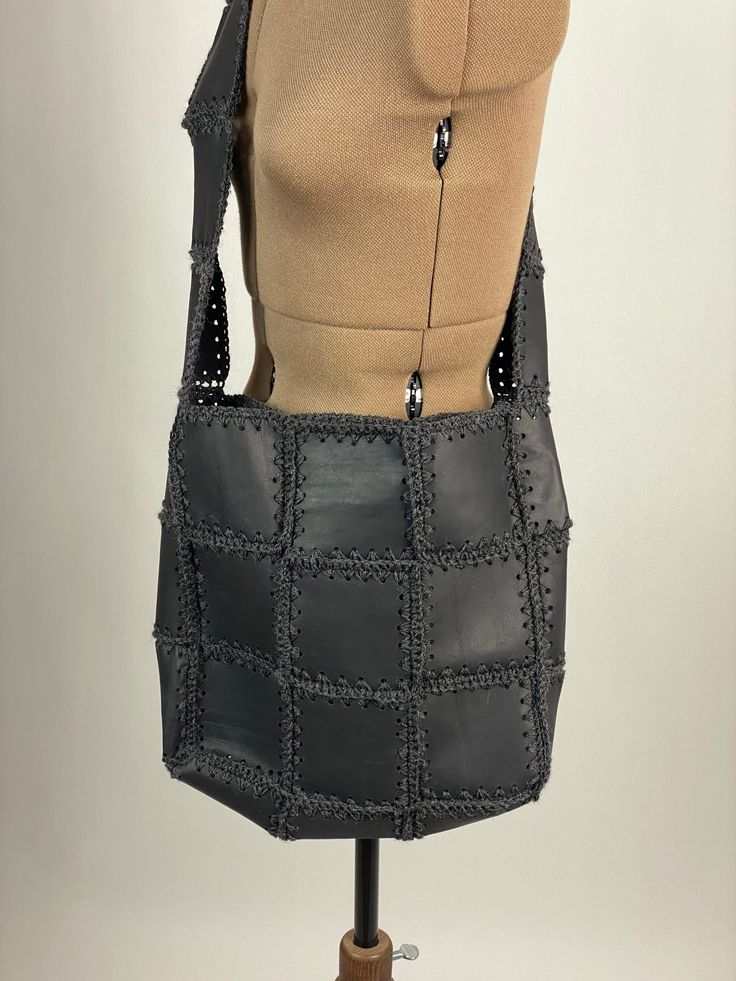 Genuine leather bag with wool, handmade. Color:anthracite  Length- 30cm Width-30cm Depth-10cm Handle-95cm Designer Gray Shoulder Bag, Fall Textured Leather Rectangular Satchel, Designer Gray Rectangular Shoulder Bag, Leather Hand-stitched Crossbody Shoulder Bag, Hand-stitched Crossbody Shoulder Bag For Daily Use, Hand-stitched Crossbody Shoulder Bag, Everyday Hand-stitched Tote Shoulder Bag, Designer Gray Leather Shoulder Bag, Daily Use Hand-stitched Crossbody Shoulder Bag