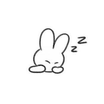 a drawing of a bunny sleeping with its eyes closed