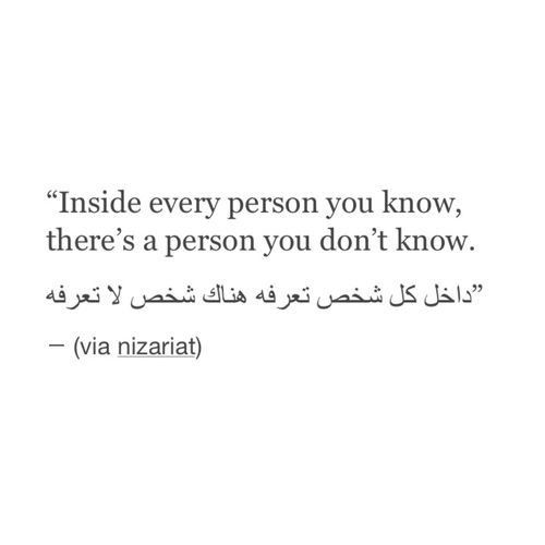 the quote inside every person you know, there's a person you don't know