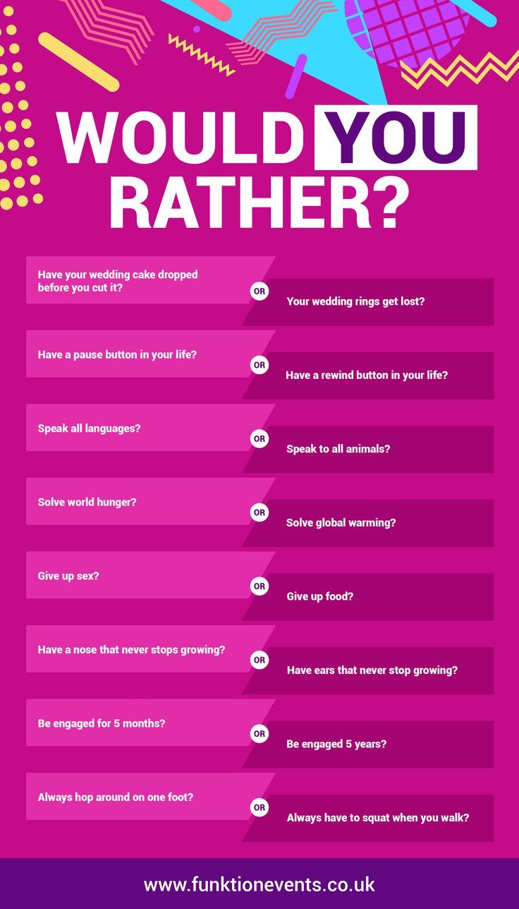 a pink poster with the words would you rather rather?