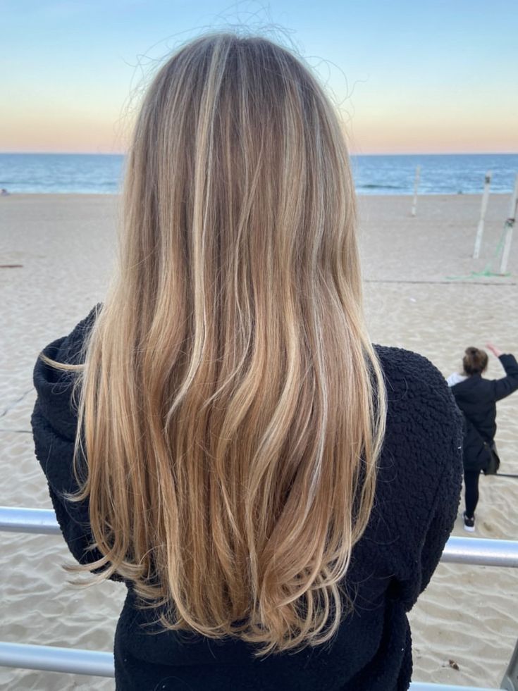 Straight Blonde Hair Balayage, Summer Hair Dirty Blonde, Grown Out Lived In Blonde, Natural Highlights On Light Brown Hair, Dark Blonde Summer Hair, Full Highlights On Light Brown Hair, Embreighcourtlyn Hair, Toasted Coconut Blonde Hair, Honey Blonde With Lowlights