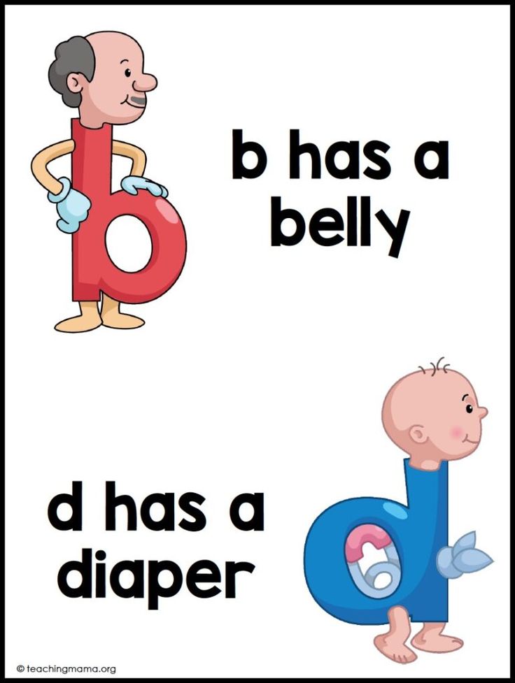 the letter b has a belly d has a diaper d has a baby in it