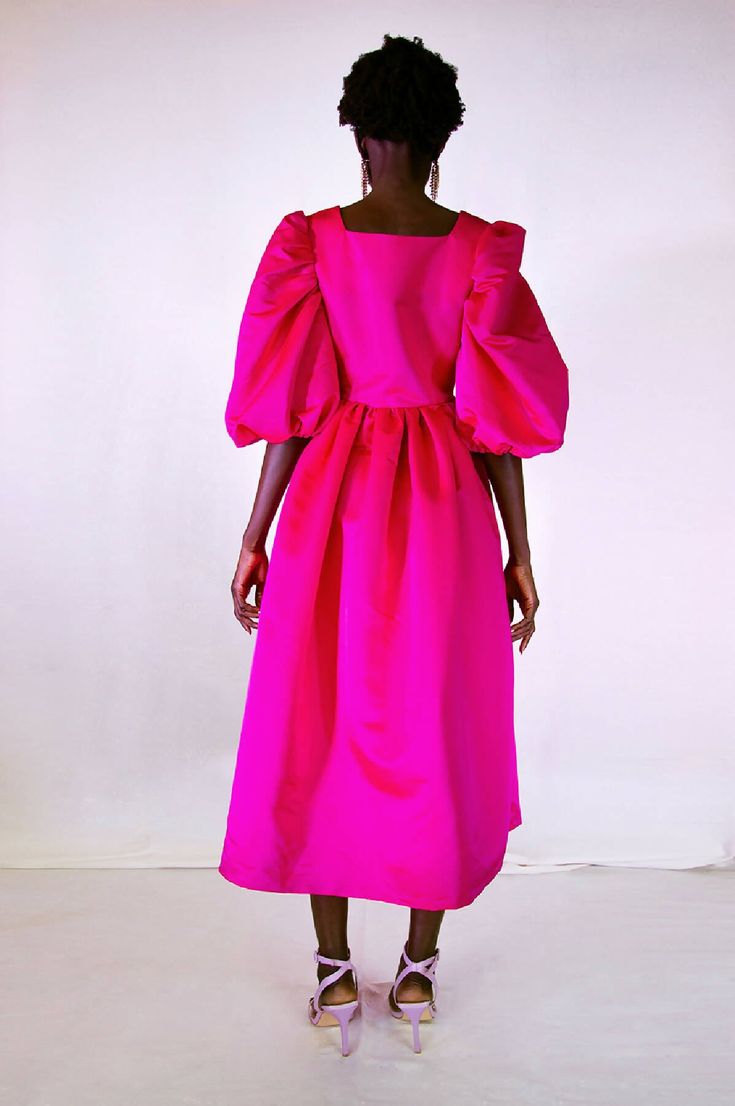 Product description : Maxi summer dress in fuchsia satinHeart-shaped neckline and puffy sleeves. Invisible zip at side. Our model is 5'11" (1m80) and wears a size 36 (French size) Fabric: 58% PL 42%AC , from SpainMade in FranceCare Instructions : Dry clean onlyABOUT THE BRAND : DIANE Paris creates joyful clothing for special occasions and to make you everyday happy. A colourful wardrobe made with love in our Parisian workshop with sustainability in mind and a passion for the perfect cut that wil Colourful Wardrobe, Everyday Happy, Maxi Summer Dress, Colorful Wardrobe, Happy A, Invisible Zip, Dress Shapes, Puffy Sleeves, Summer Maxi Dress