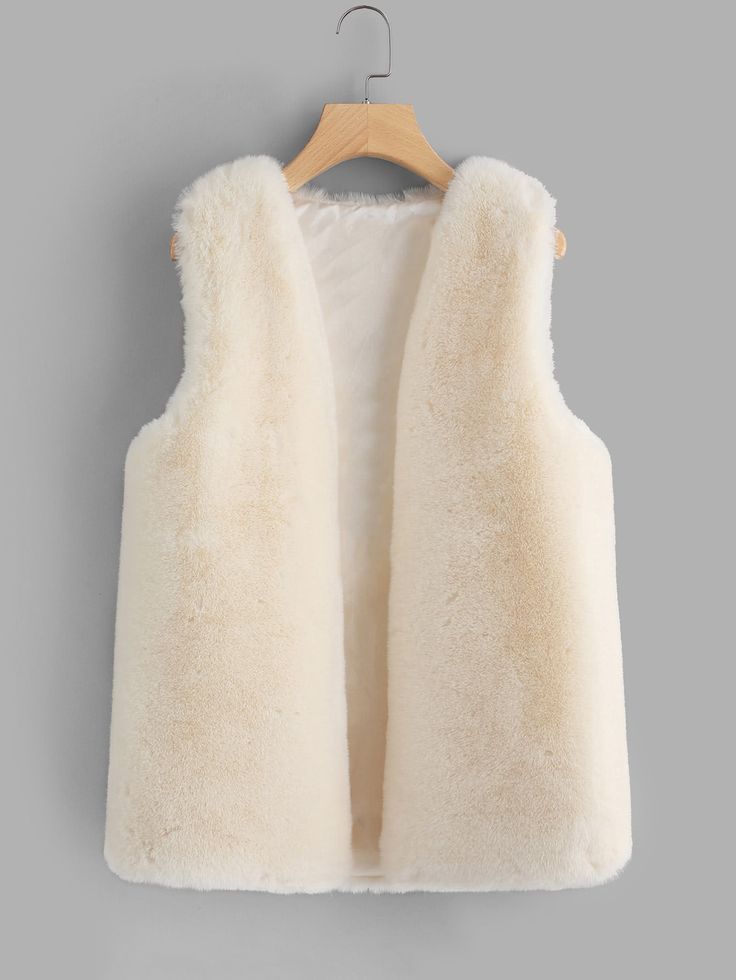 Shop Faux Fur Vest online. SheIn offers Faux Fur Vest & more to fit your fashionable needs. Fluffy Vest, Sewing Case, Kids Vest, Faux Fur Coats, Marvelous Designer, Model Outfits, Vest Pattern, Faux Fur Vest, Fur Coats