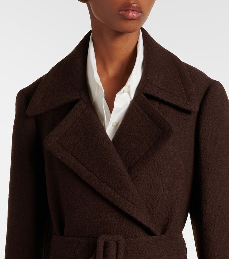 Find DRIES VAN NOTEN Wool Coat on Editorialist. Material: 100% wool. Care instructions: dry clean. Made in Italy. Designer color name: Brown. Lining: 64% viscose, 36% cotton. Closure: double-breasted (four buttons), self-ties. Designer Wool Coat For Work, Designer Single Breasted Wool Coat For Work, Designer Wool Coat With Hidden Button Closure For Office, Designer Single-breasted Wool Coat For Work, Brown Wool Coat With Hidden Button For Work, Designer Brown Wool Blazer, Designer Long Sleeve Wool Coat For Office, Designer Wool Coat With Notch Lapel For Work, Brown Wool Coat For Office