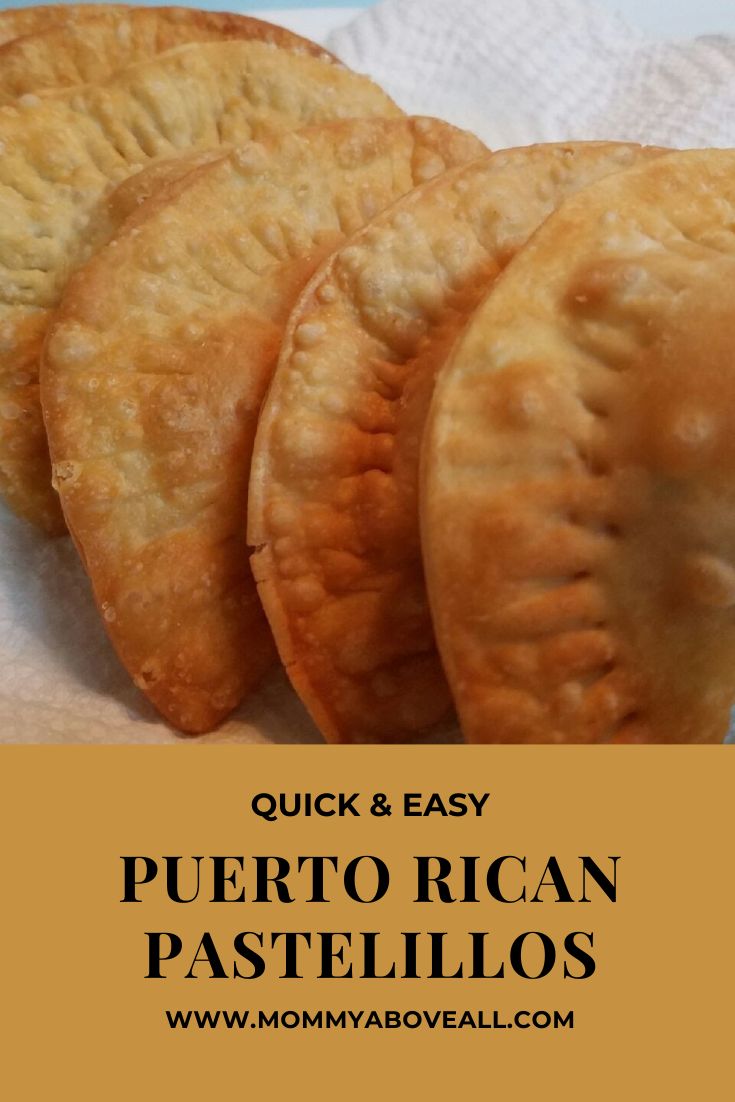 three pieces of bread sitting on top of a paper towel with the words quick and easy puerto rican pasttills