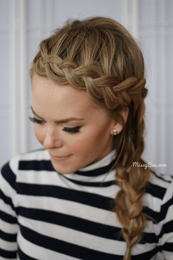 Dutch Braid Headband, Wrap Around Braid, Braided Side, Missy Sue, Braid Headband, Dutch Braid Hairstyles, Side Braid Hairstyles, Lace Braid, Braid Hair