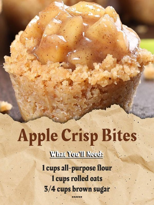 an apple crisp bites recipe with instructions on how to make it and what you'll need