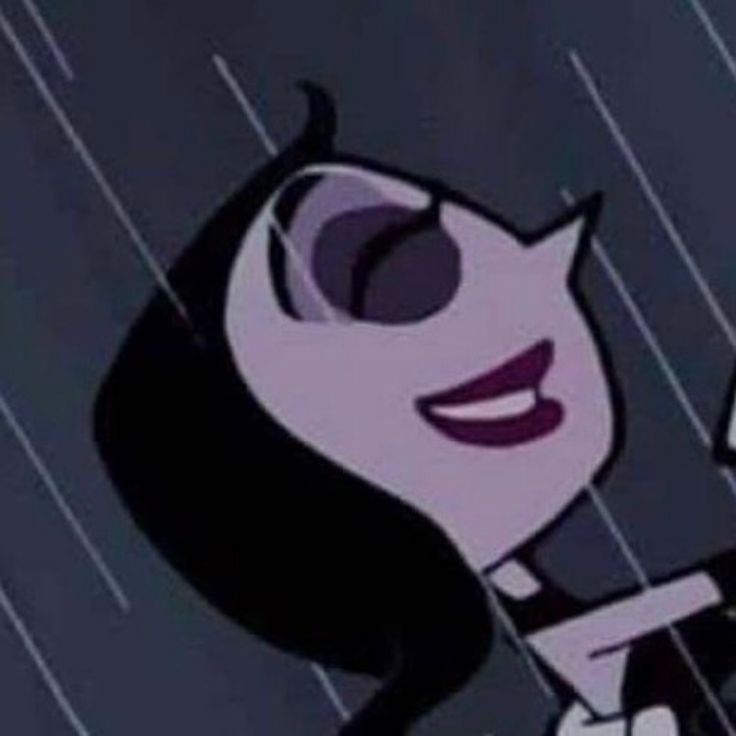 a cartoon character holding an umbrella in the rain