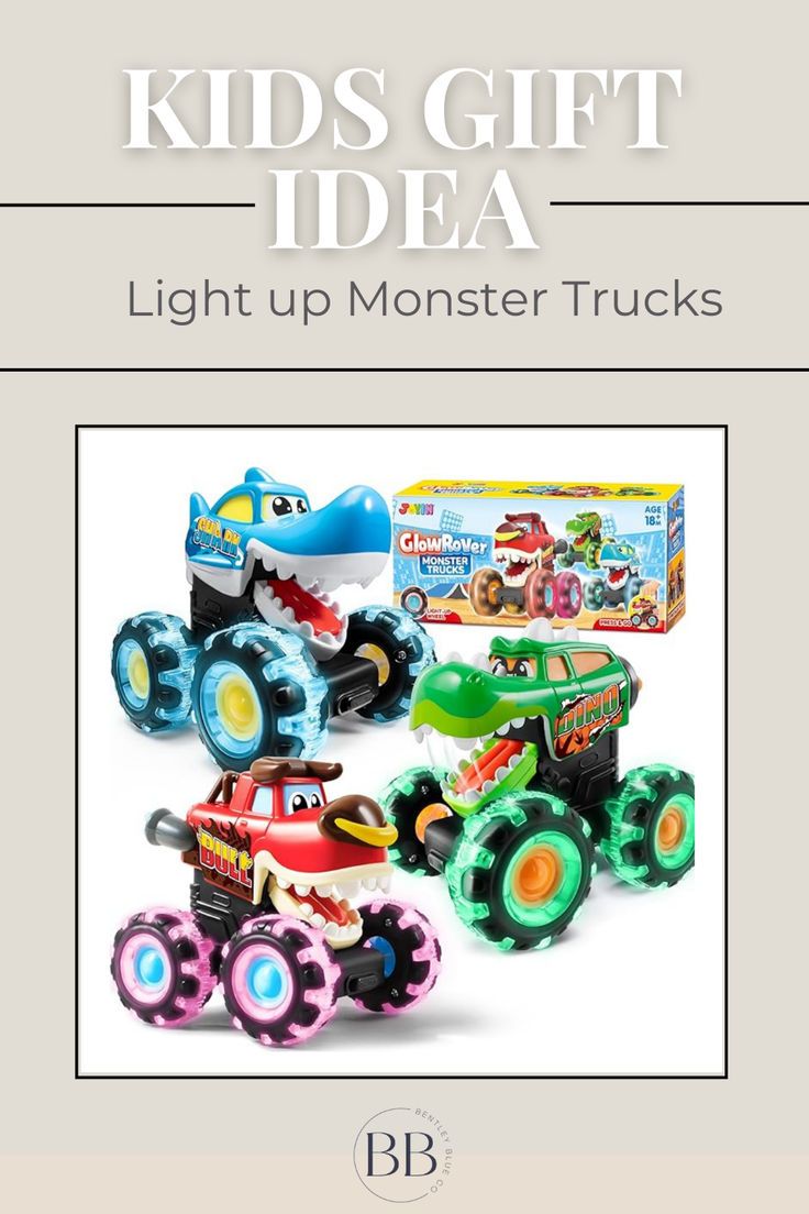 kids'gift idea light up monster trucks