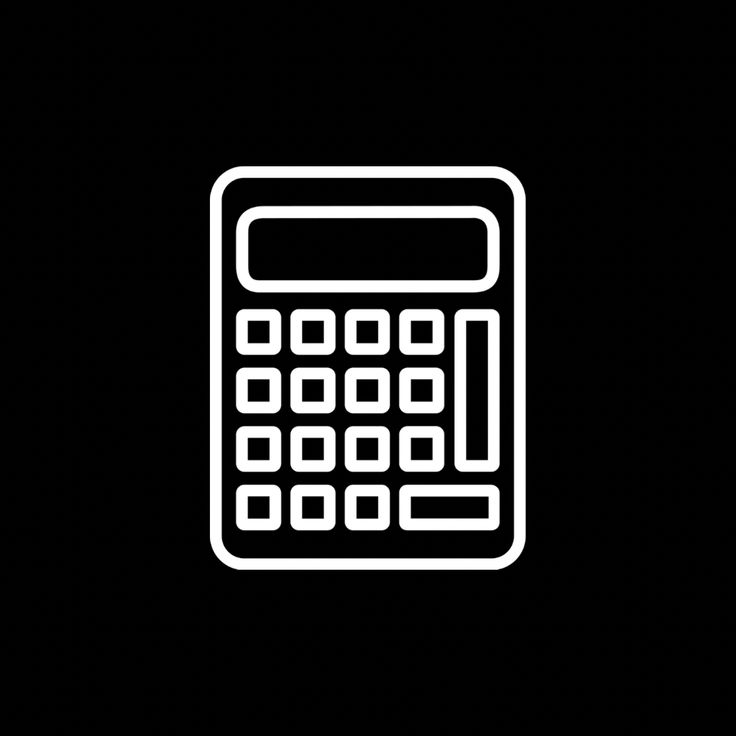 a white calculator on a black background