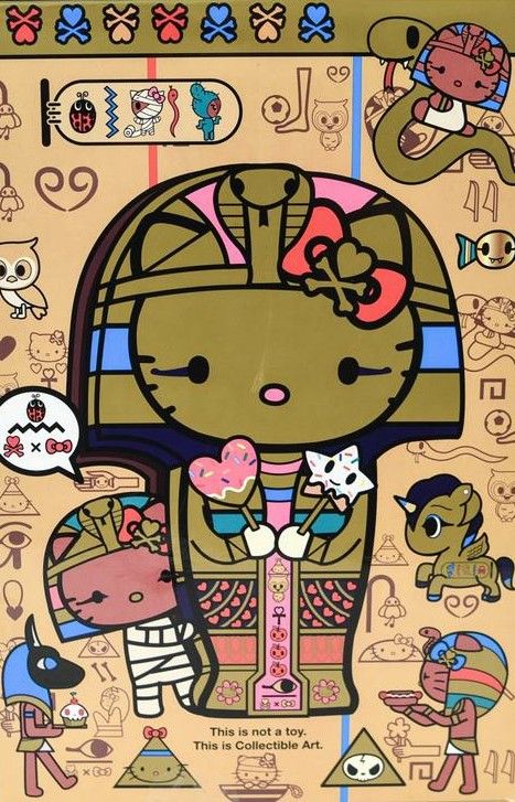 an image of a hello kitty poster on the wall