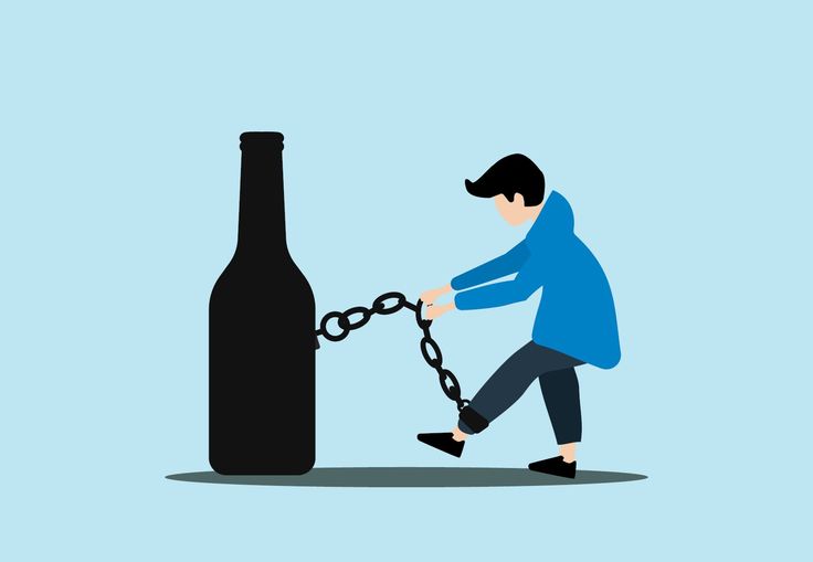 a man chained to a bottle with chains