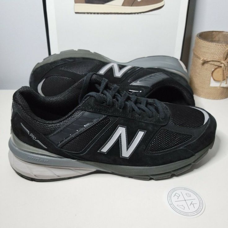 New Balance 990v5 Black Running Shoes Black Made In Usa W990bk5 Women’s Size 12 - D Width. Would Probably Fit A Size 10.5 Mens. Brand New. Original Box, But Missing Lid. Classic Black Running Shoes With Air Cushioning, Classic Black High-top Running Shoes, New Balance Black Running Shoes With Maximal Cushioning, New Balance Black Running Shoes With Cushioning, Classic Black Running Shoes With Air Max Cushioning, New Balance Black Walking Shoes For Streetwear, Black High-top Running Shoes With Medium Fit, New Balance Black Walking Shoes With Rubber Sole, Black New Balance Sneakers For Running Errands