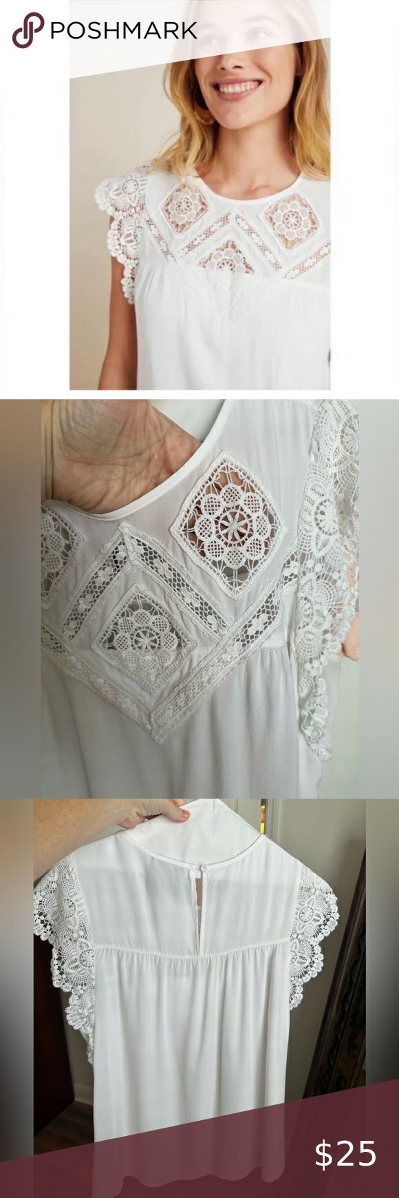 Anthropologie maeve Melina lace eyelet white blouse /small/ Too Cute, White Blouse, White Fabric, White Fabrics, Anthropologie Tops, Spot On, Close Up, Love This, Anthropologie