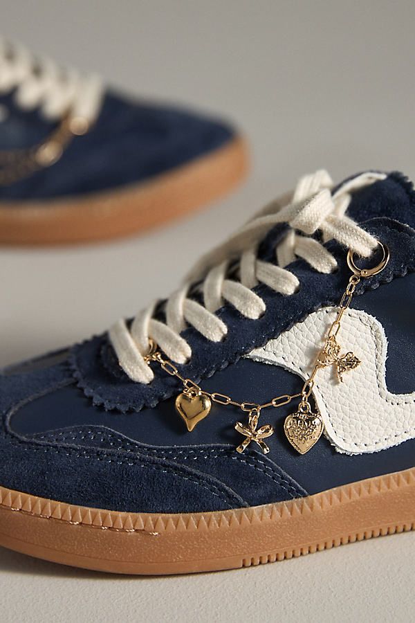 Charming new-trend alert: jewelry for your shoes. This set features icons that are nothing short of iconic. | Icon Chain Shoe Charm Set by Anthropologie in Gold, Metal Charms On Shoe Laces, Shoe Accessories Jewelry, Charms On Shoes, Shoes With Charms, Thrift Shoes, Shoes For Christmas, Shoe Lace Charms, Sneaker Charms, Bday Vibes