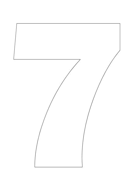 the number seven is shown in black and white