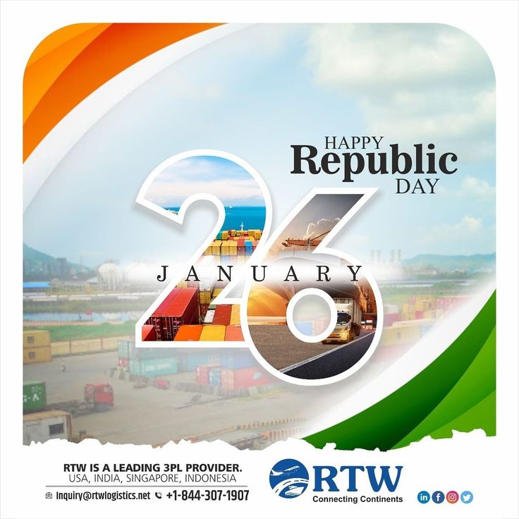 an advertisement for the 25th anniversary of the republic of india, featuring colorful shipping containers