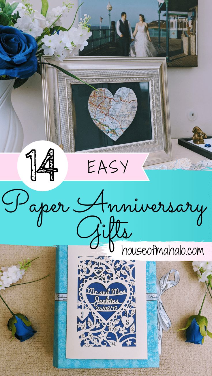 an easy paper anniversary gift for the bride and groom