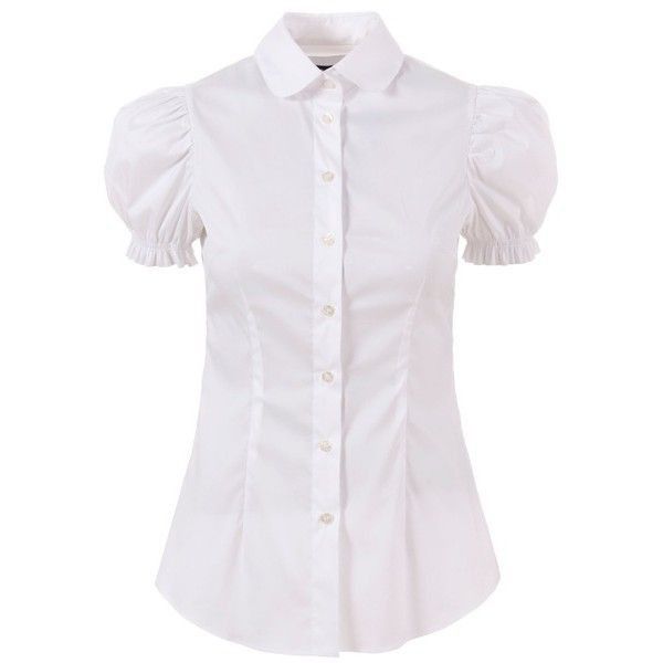 Button Up Puff Sleeve Top, Puffy Sleeve Button Up Shirt, Puff Sleeve Button Up, White Shirt Puffy Sleeves, White Blouse Puffy Sleeves, White Shirt With Puffy Sleeves, White Puffy Shirt, Puffed Sleeves Shirt, Short Sleeve White Blouse