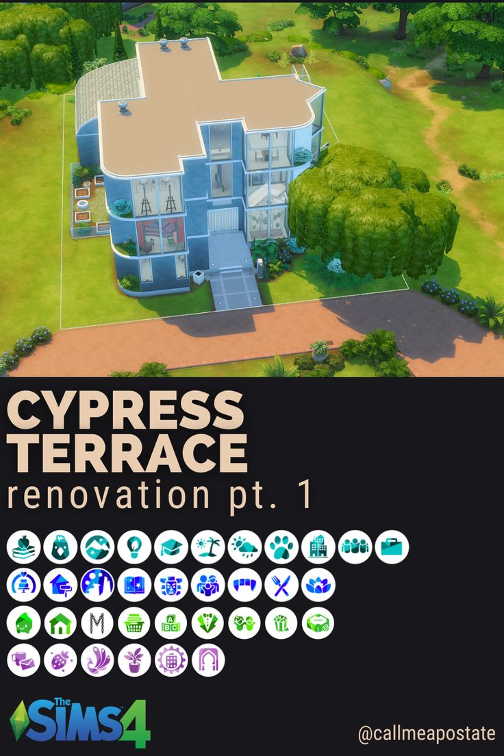 an aerial view of a house in the game sims 4