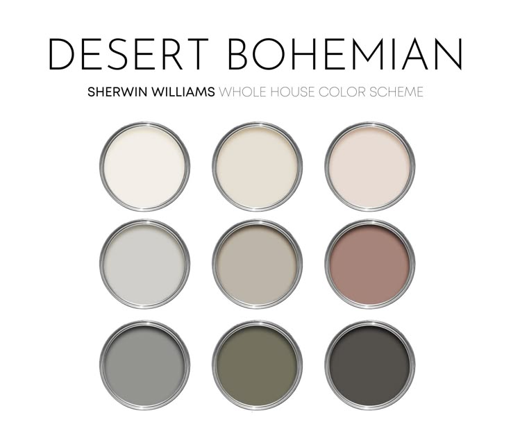 the desert bohemian color scheme for sherylin williams's whole - house color scheme