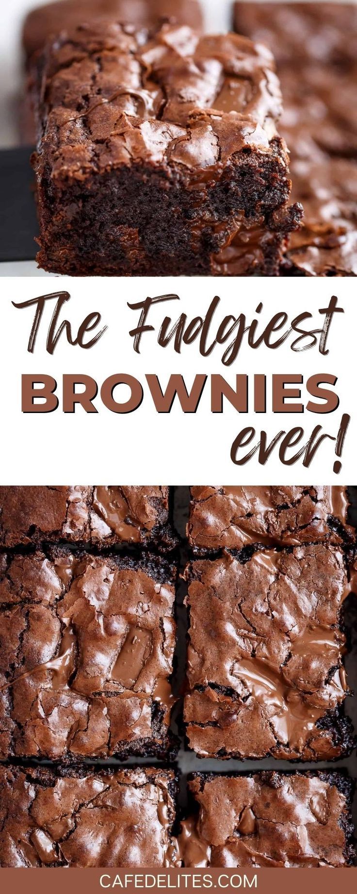 chocolate brownies with white frosting on top and the words, the funniest brownies ever