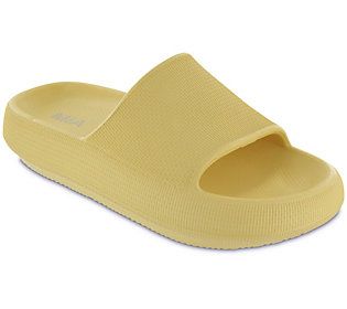 Head off to the pool or beach in style with these casual slides that bring a good dose of comfort to your steps. From MIA Shoes. Trendy Slip-on Platform Slippers For Vacation, Casual Foam Platform Slippers With Open Toe, Casual Open Toe Foam Platform Slippers, Comfortable Beach Platform Slippers With Textured Sole, Comfortable Platform Slippers With Textured Sole For Beach, Comfortable Foam Slip-on Sandals, Comfortable Platform Slide Slippers With Textured Footbed, Comfortable Platform Slippers With Textured Footbed, Casual Cushioned Slip-on Platform Slippers