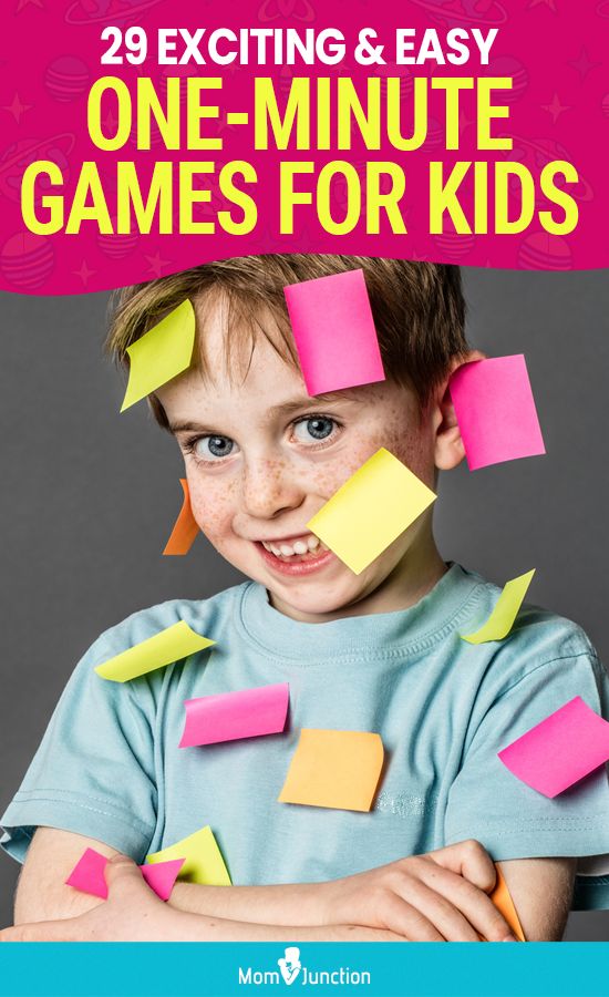 a young boy with post it notes on his head and the words, 29 exciting & easy one - minute games for kids