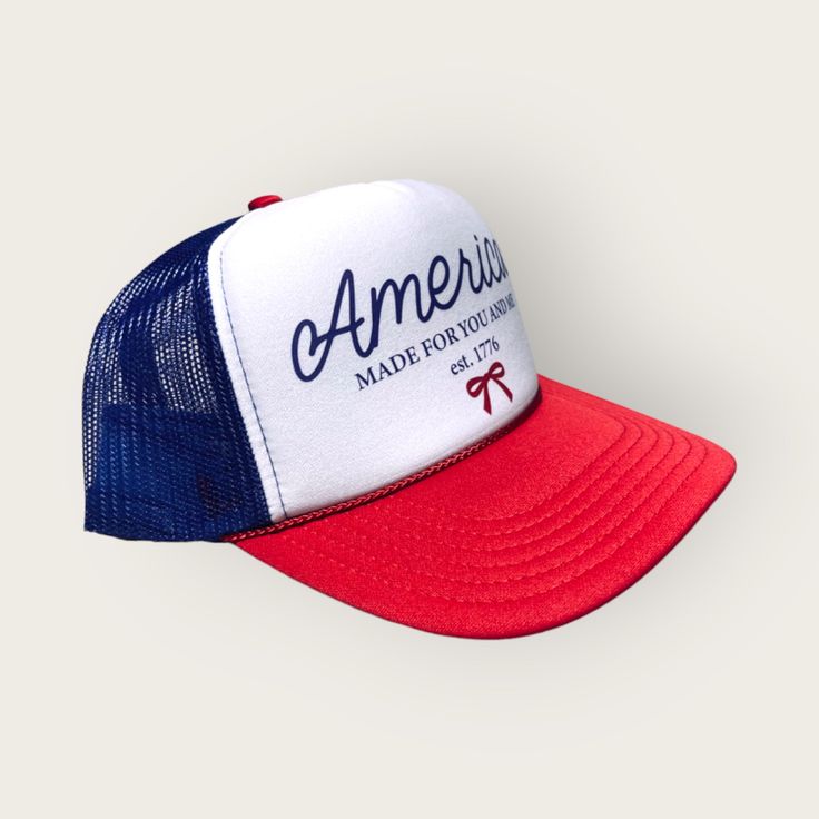 Introducing the perfect hat for true American girls - the Liberty Foam Trucker Hat! This trucker hat is both patriotic and girly. Say yes to freedom and style with this one-of-a-kind trucker hat! True American, American Girls, Say Yes, Red White Blue, Music Lovers, American Girl, White Blue, Trucker Hat, Red White