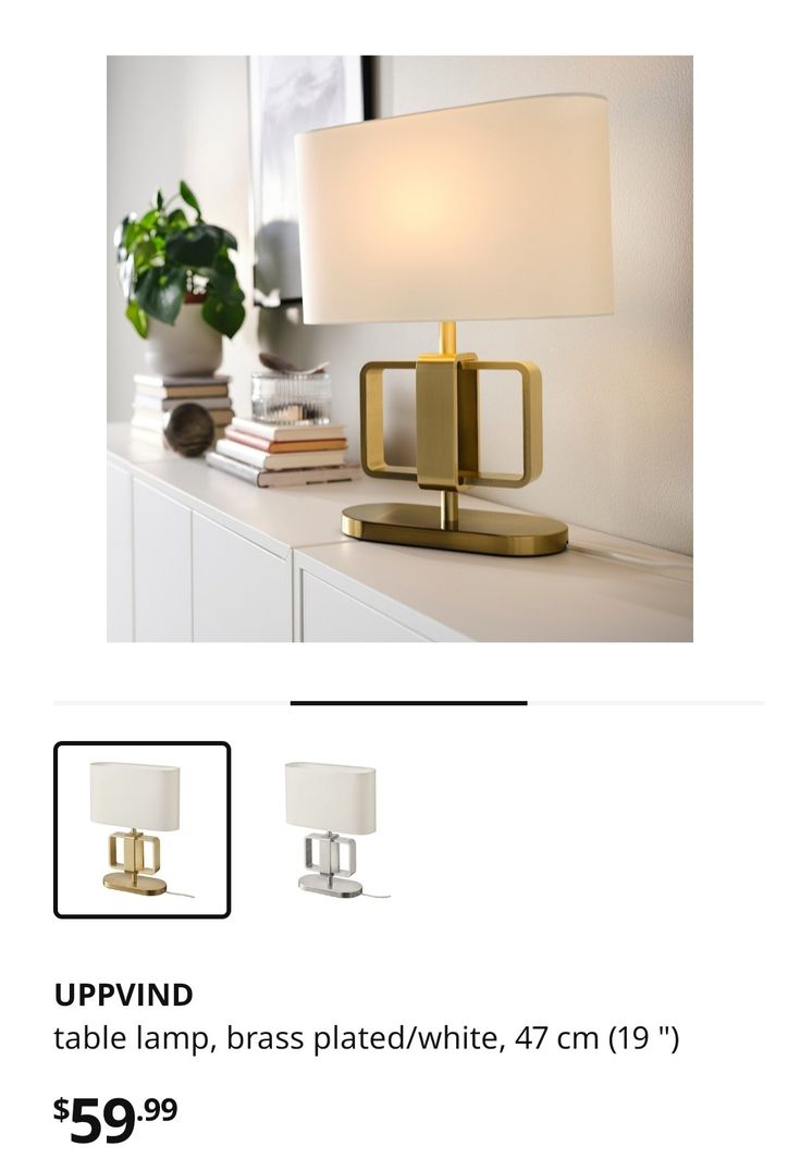 the table lamp is on sale for $ 59 99