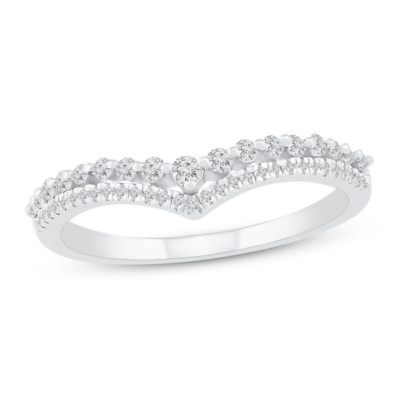 a white gold wedding band with diamonds