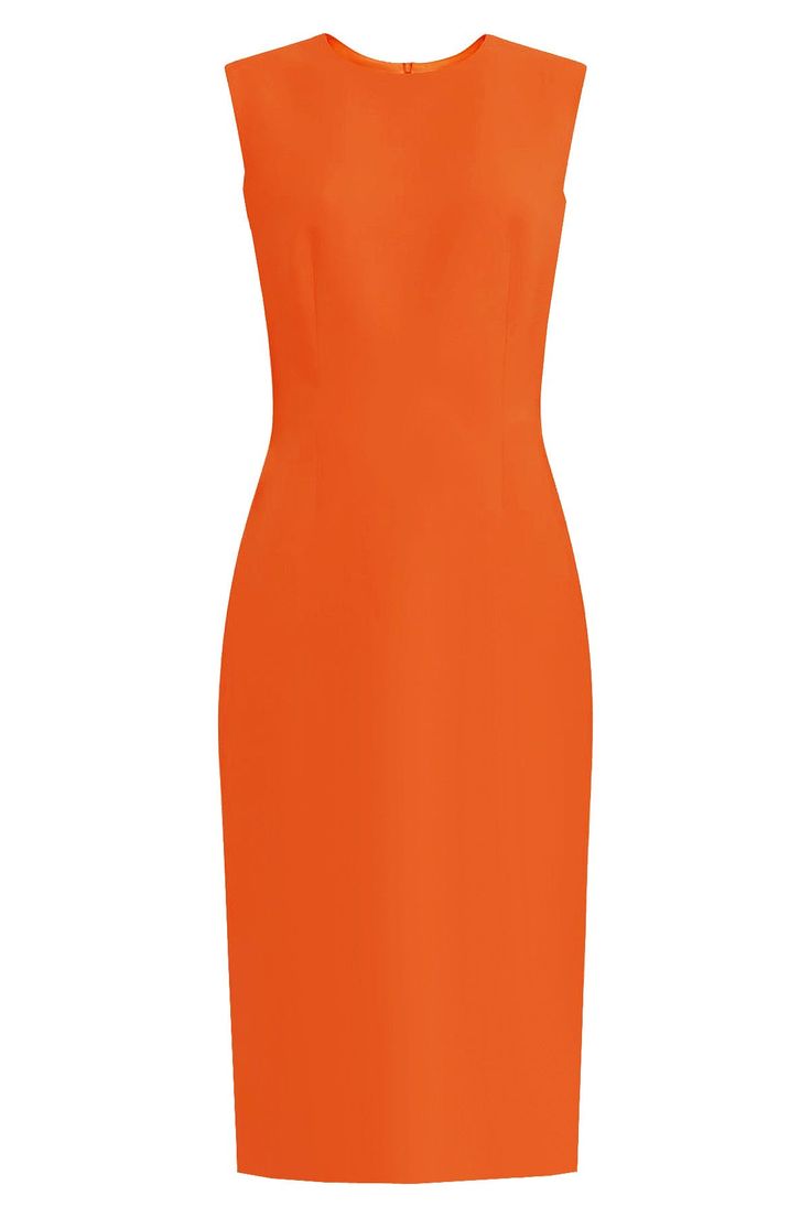 Krew Orange Basic Round Neck Sheath Dress A must have in every closet, a basic, timeless dress that can be worn day or night. Wear it as it is or accessorize it. - Sleeveless - Round Neckline - High quality Italian novelty fabric - Fully lined with light weight fabric - Over the Knee length - Invisible zipper in the back. - Made in the USA. - Ships within 3-5 business days. THIS ITEM IS CURRENTLY AVAILABLE FOR PURCHASE AT: SHOP.FASHIONROOFTOP.COM Please refer to our size chart before placing an Dresses Event, High Neck Long Dress, Black Plain Dress, Basic Dress Pattern, Blue Shift Dress, Timeless Dress, Novelty Fabric, Dresses Cocktail, Black Sheath Dress