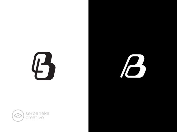 the letter b is made up of two letters, and it appears to be black and white