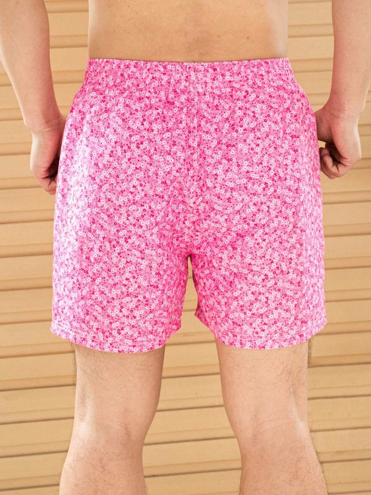 Get ready to make a stylish statement with our Ditsy Floral Print Swim Trunks. These swim trunks feature a charming and vibrant ditsy floral print that adds a touch of playful sophistication to your beach or poolside look. The quick-drying and lightweight fabric ensures maximum comfort, allowing you to enjoy your time in and out of the water. Features: Pattern Type: Ditsy Floral Details: Drawstring, Pocket Type: Bottoms Bottom Type: Shorts Fabric: Non-Stretch Material: Fabric Composition: 100% P Pink Swim Trunks With Built-in Shorts For Summer, Beach Floral Print Stretch Shorts, Stretch Floral Print Beach Shorts, Stretch Floral Print Shorts For Beach, Stretch Floral Print Shorts For Vacation, Stretch Floral Print Bottoms For Beach Party, Pink Beachwear Swim Trunks For Pool, Fitted Printed Beach Shorts, Fitted Printed Shorts For Beach