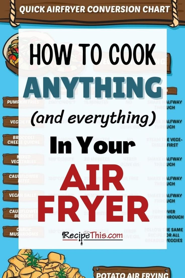 a poster with the words how to cook anything and everything in your air fryer