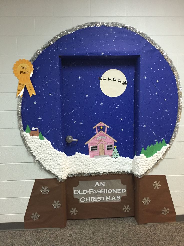 an old fashioned christmas door decorated to look like a house