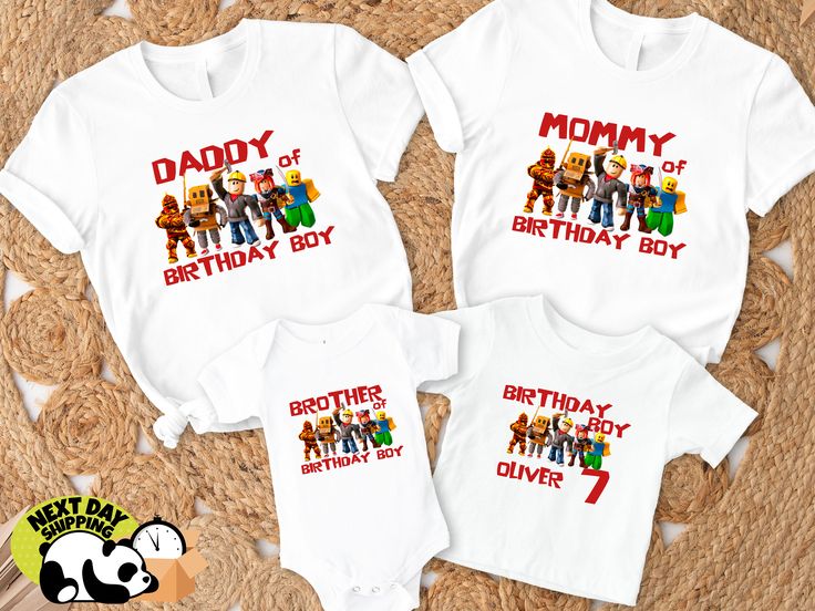 Personlized Birthday Family Roblox Shirt, Birthday Boy, Custom T Shirt For Family, Roblox KIDS Birthday T-shirt, Rob-lox Matching Shirt; HOW TO PLACE AN ORDER: 1. Carefully review all available photos. 2. Choose your desired shirt type and size. 3. Select the color of the shirt from the provided drop-down options. (Please note that actual colors may slightly vary from what you see online due to monitor discrepancies.) 4. Click "Add to Cart." You can always return to add more shirts if needed. 5. Proceed to checkout. 6. During the checkout process, you have the option to include a note to the seller for any special requests. ADDITIONAL INFORMATION: * We welcome all customization and bespoke design inquiries. * Our products boast premium quality and are proudly printed in the USA. * Designs Roblox Birthday Shirt, Roblox Shirt, Birthday Tshirts, 10th Birthday, Birthday Boy, Bespoke Design, Birthday Shirt, Matching Shirts, Kid Names