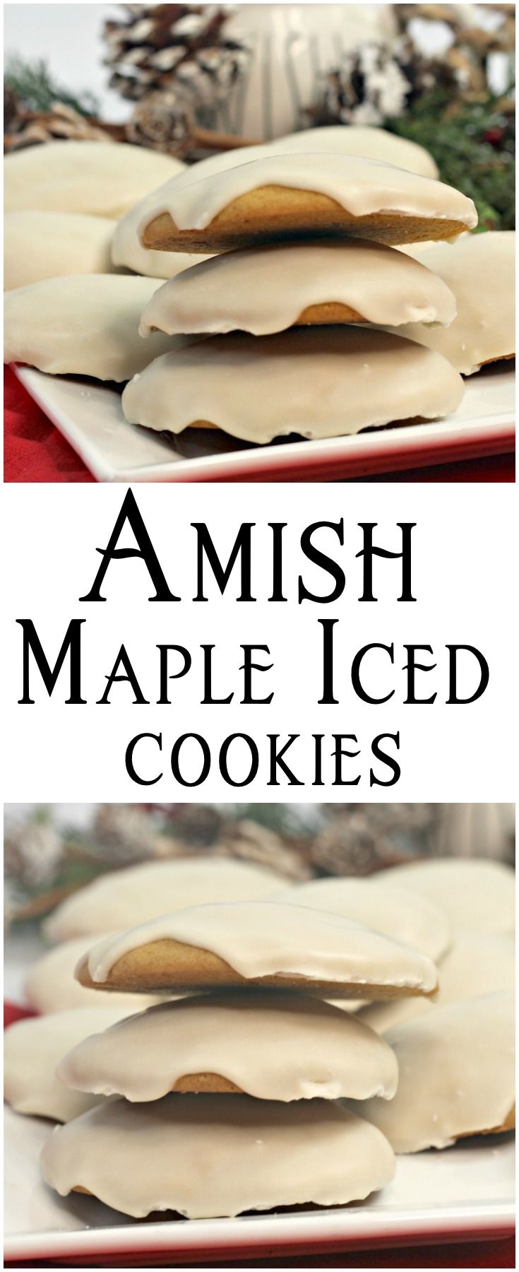 the finished maple iced cookies are stacked on top of each other and ready to be eaten