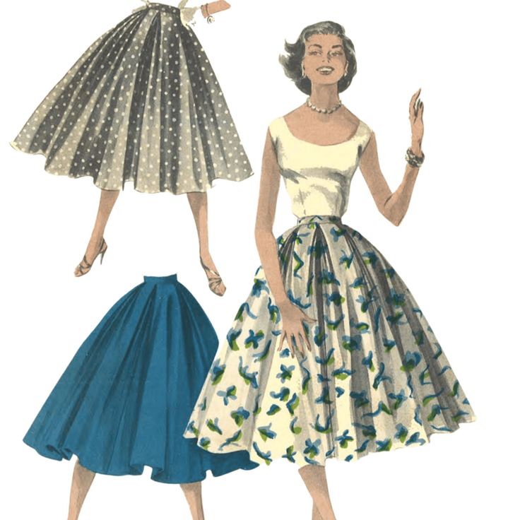 two women's dresses, one in blue and the other in white with polka dots