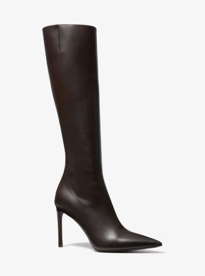 TATJANA RUNWAY Boot Heels, Iconic Shoes, Celebrity Style Icons, Shoes High Heels, Stiletto Boots, Michael Kors Collection, Leather Boot, Shoe Closet, Brown Leather Boots