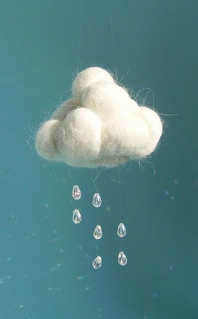 a cloud is floating in the sky with rain drops